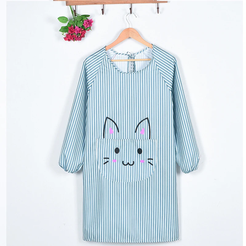 Senyue Kitchen waterproof and oil-proof long-sleeved household apron fashion cute overcoat for adult women breathable package