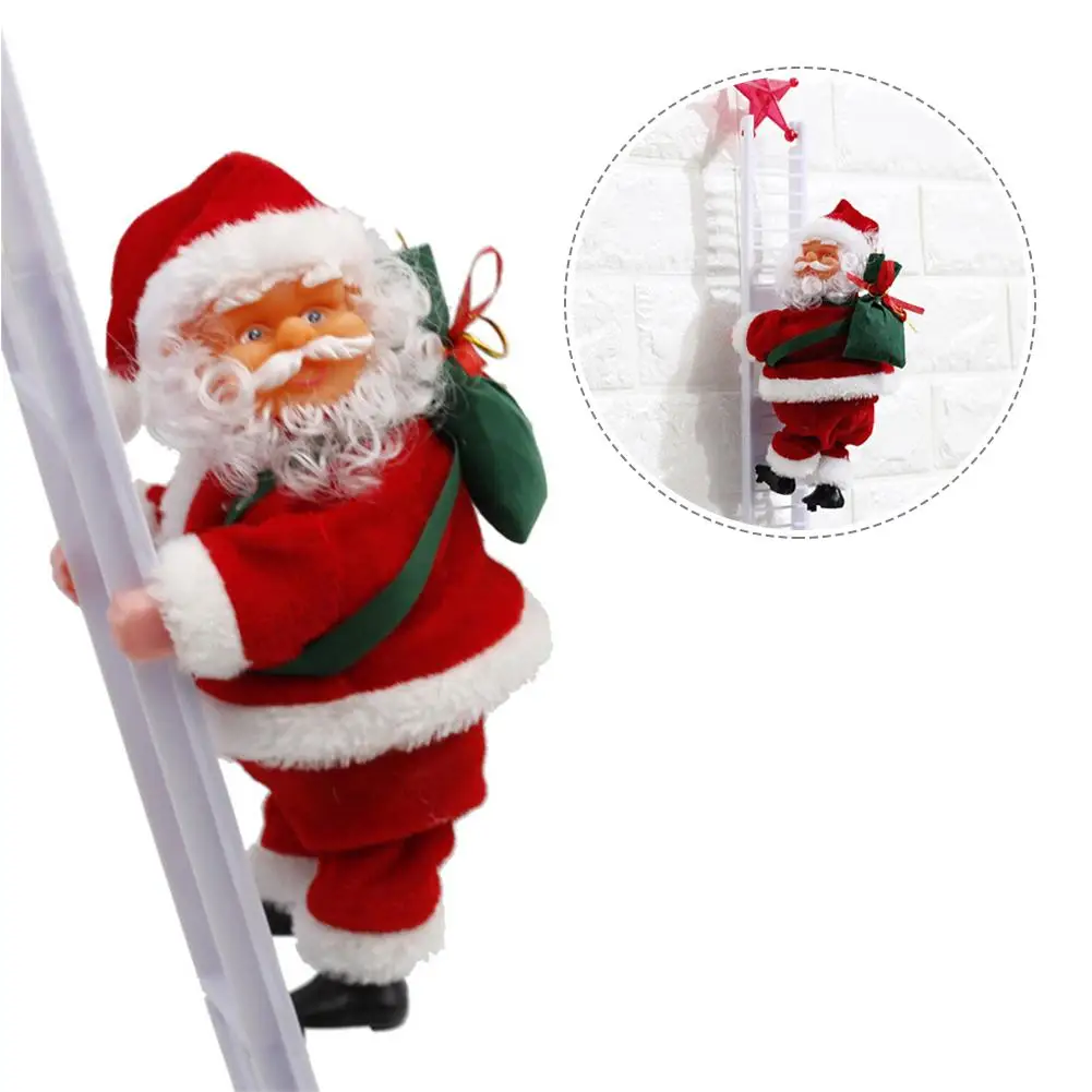 Электрический Санта Клаус кукла Санта Клаус лестница для лазания Рождественская елка висячий орнамент 2020 новые украшения для дома подарок