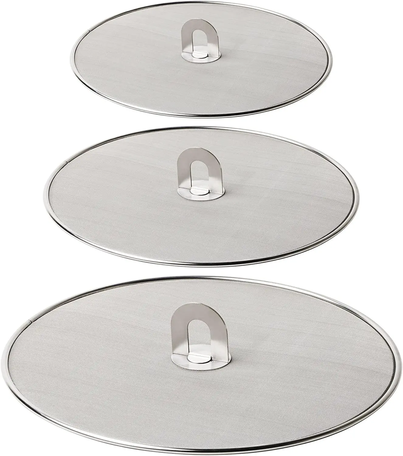 Fine Mesh Stainless Steel Cover Lid Oil Proofing Frying Pan Splatter Screen Spill Proof Oil Guard Cooking Tools