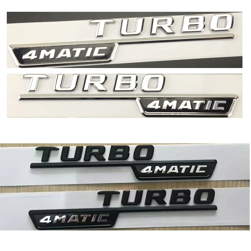 

For Mercedes Benz A35 A45 CLS53 CLA35 CLA45 GLA45 AMG 1 pair TURBO 4MATIC Fender Emblems Badges Emblem Sticker