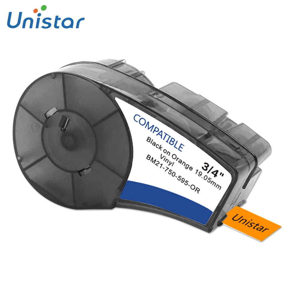 Black on Orange Unistar M21-750-595-WT M21-750-595-OR/YL/RD совместимый Brady BM. P21-plus виниловая этикетка лента 19,05 мм для BM.P21-PLUS IDPAL - Цвет: Black on Orange