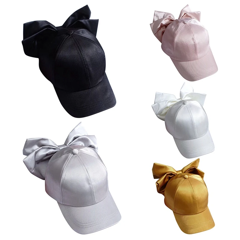 

New Autumn Girls Children Big Bowknot Design Caps Hats Adjustable Sun Protection Casual Visors Hats