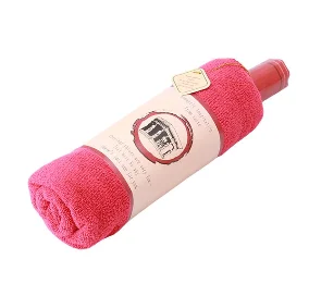 pink Креативное полотенце в форме бутылки красного вина, подарок, подарок, мягкое Хлопковое полотенце для лица, подарок, свадебный подарок, украшение для дома - Цвет: pink