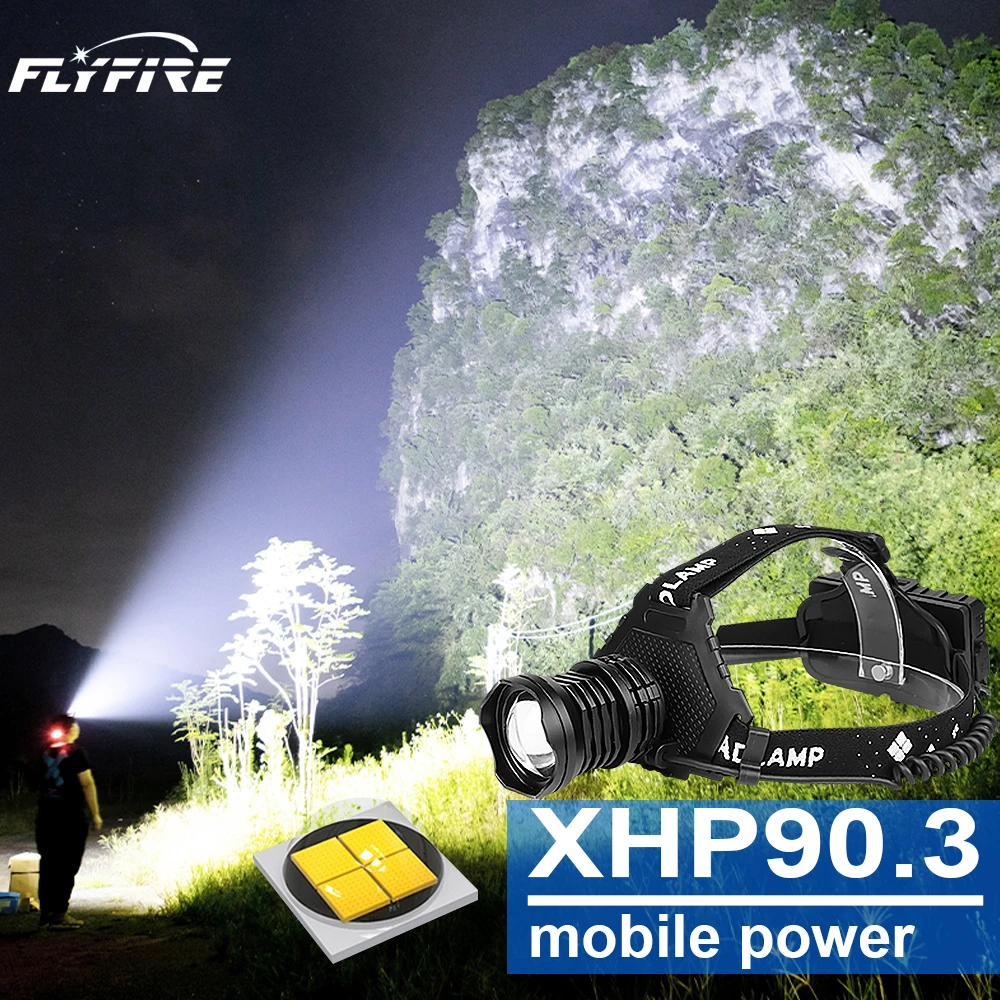 400000LM xhp90.3 мощные светодиодные фары usb 18650 перезаряжаемый налобный фонарь