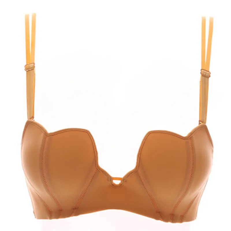 

Petal Cup Bra Suit Sexy Small Chest Adjustment Close Ring-free Bra Supporting Seamless Underwear Comfortable
