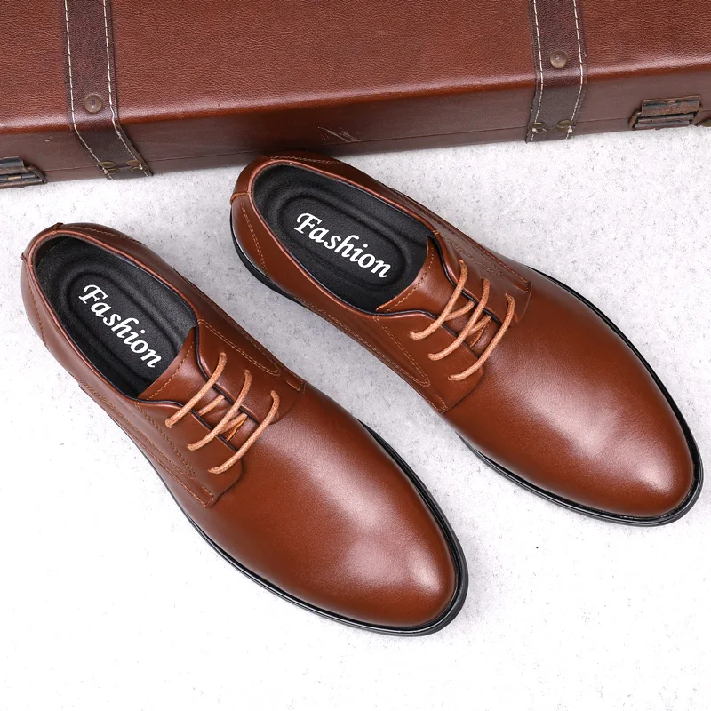 

New Lace-Up Business shoes Men Oxfords Sneakers Male Formal Shoes High Quality Genuine Leather Men Shoes *09111