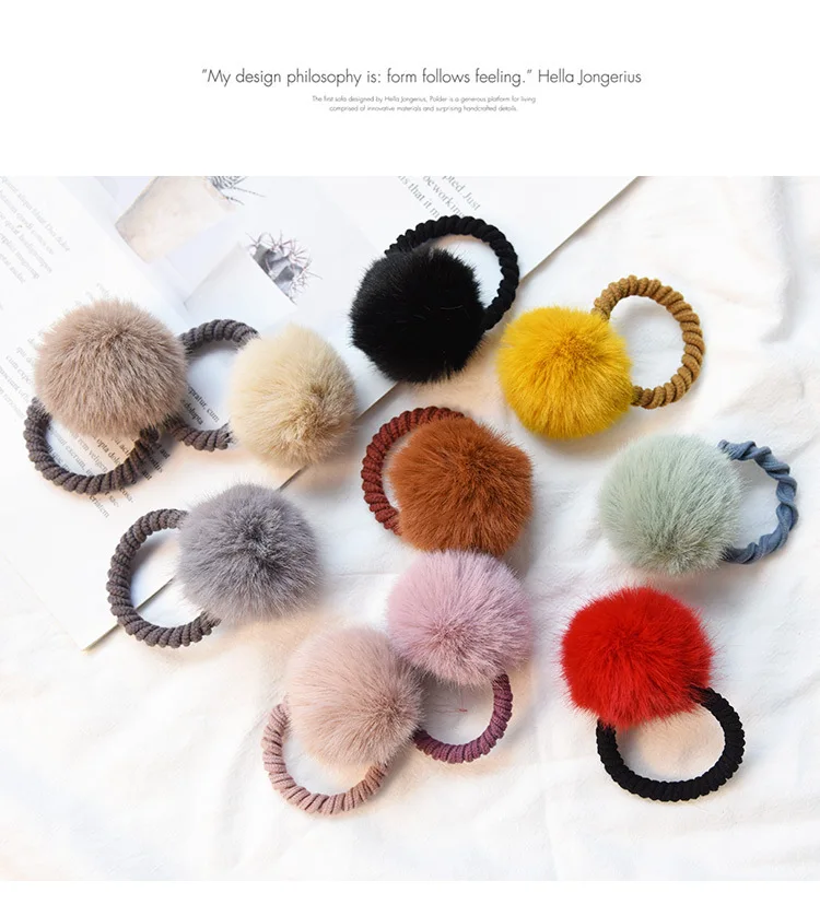 Заколки для девочек с маленькими милыми мягкими меховыми помпонами мини помпон
