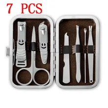 7 шт. маникюрные ножницы из нержавеющей стали набор кусачек для ногтей комплект инструментов для маникюра ногтей кутикулы пальцев мертвой кожи инструмент для маникюра