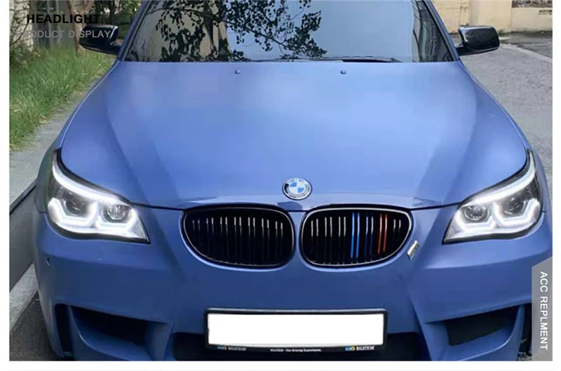 2003-2006 динамическая Поворотная сигнальная автомобильная лампа для E60 фары 5 серии светодиодный фонарь 2007-2010 Биксеноновые линзы peojector