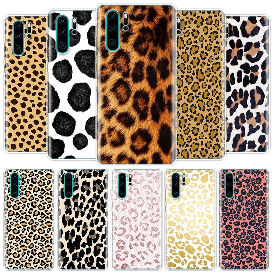 Чехол для телефона с леопардовым узором huawei P40 P30 P20 mate 30 20 10 Pro P10 Lite P Smart Z 2019 Coque Shell