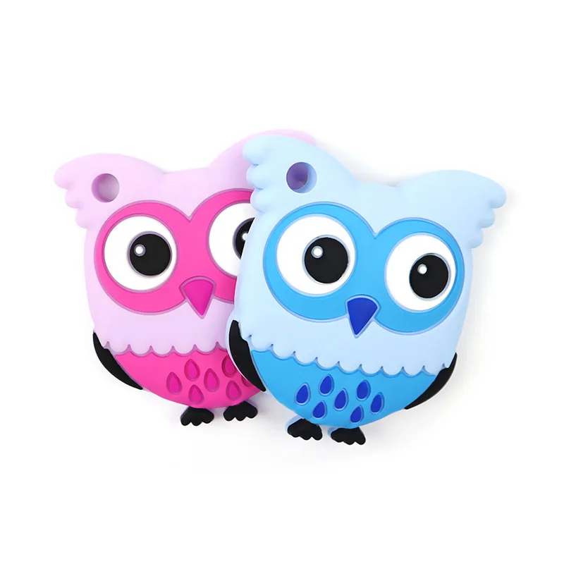 

1pc Baby Silicone Teethers Cute Animal Owl Toddle Teether Chew Charms Baby Kids Teething Toys Diy Chewing Necklace Nursing Tool