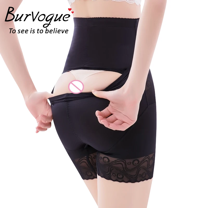 Burvogue, Утягивающие трусы с высокой талией, штаны для похудения с контролем живота, нижнее белье для тренировок, кружевные дышащие трусики