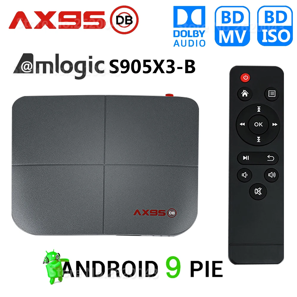 AX95 DB Amlogic S905X3 B Smart Android 9 0 TV Box 4 Гб RAM 32 64 128 ROM 4K HD Set top Поддержка Dolby Blu ray BD MV