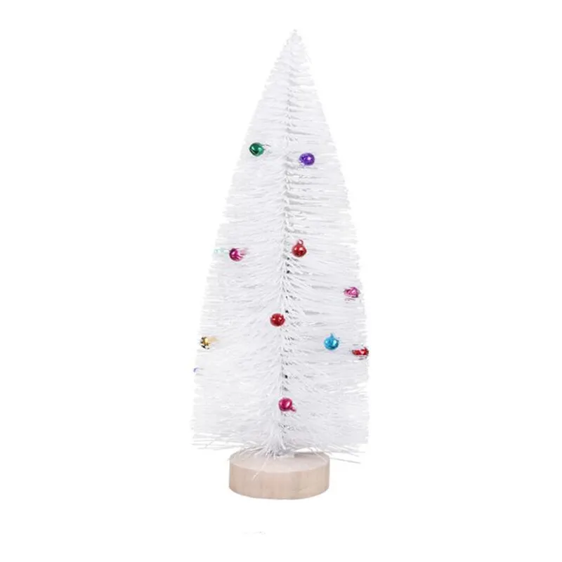 1pc Handmade Mini White Christmas Tree with Bells Merry Christmas Party Decorations Xmas Party Home DIY Decor Gift - Цвет: 15CM