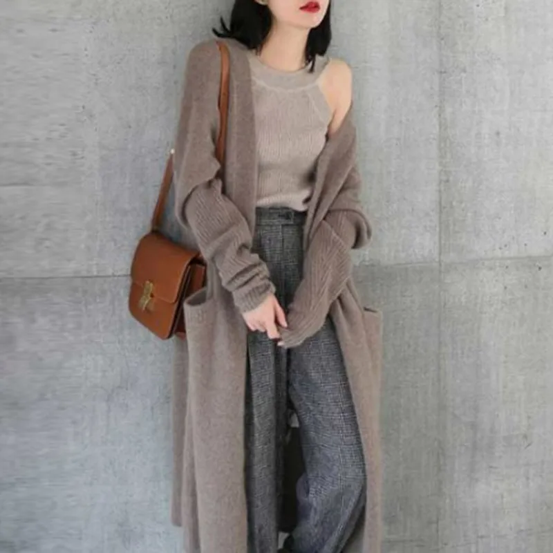 

Women Winter Warm Knitted Cardigan Long Sweater Stretch Coat Outerwear TH36