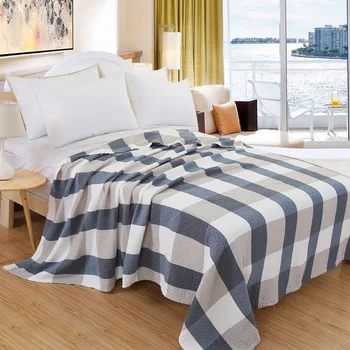 

Cotton Three Layers Gauze Plaid Towel Blanket for Single Double People Bed Sofa Travel Cozy Bedspread Bedding Towels Blanket