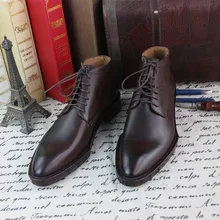 Goodyear Custom-made Shoes Handmade Handmade Color Cow Leather Pointed Toe Ankle Zipper Solid Business High-top Genuine Leather Men's Shoes Goodyear Custom-made Shoes Handmade Handmade Color Cow Leather Pointed Toe Ankle Zipper Solid Business High-top Genuine Leather Men's Shoes