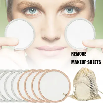 

Reusable Makeup Remover Pads with Storage Bag Cotton Rounds Pads Facial Cleansing Cloths Face Wipe HJL2019