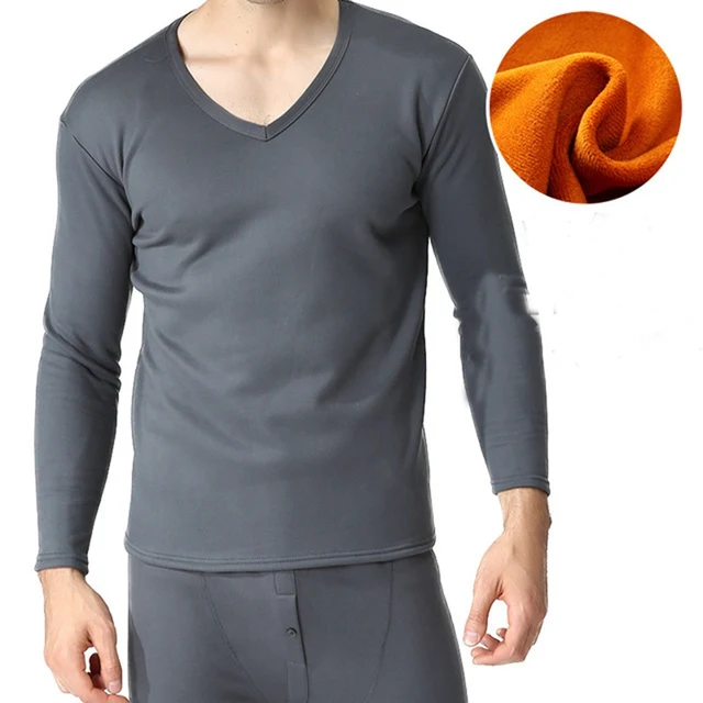 Winter men s plus size plus velvet thick thermal underwear sets Large size bottoming shirt velvet