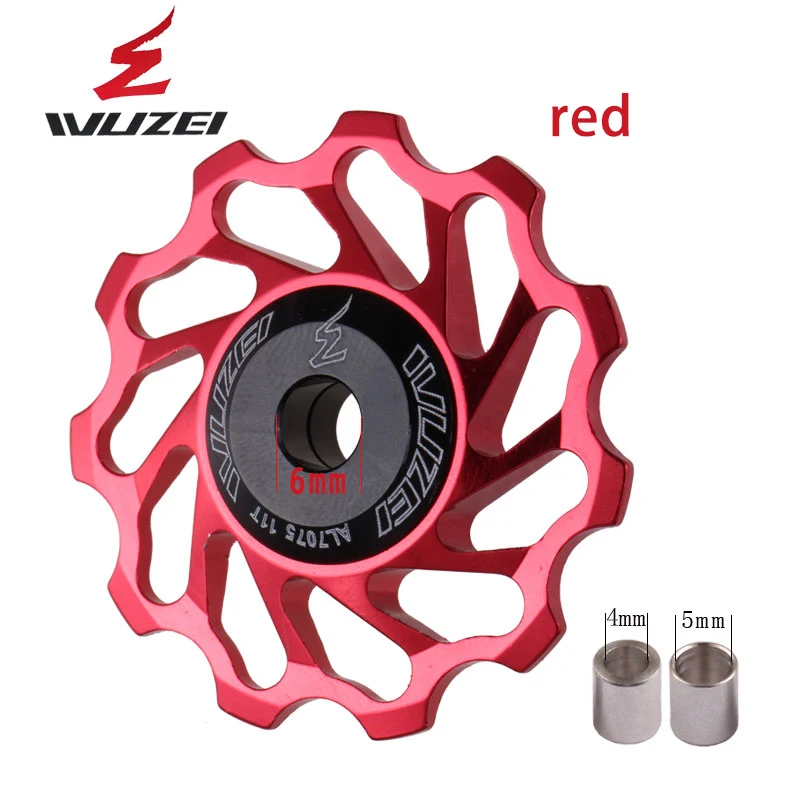 2 шт. WUZEI задний натяжной шкив ролик 11 T/12 T/13 T керамический подшипник MTB/дорожный велосипед Алюминиевый сплав направляющий ролик