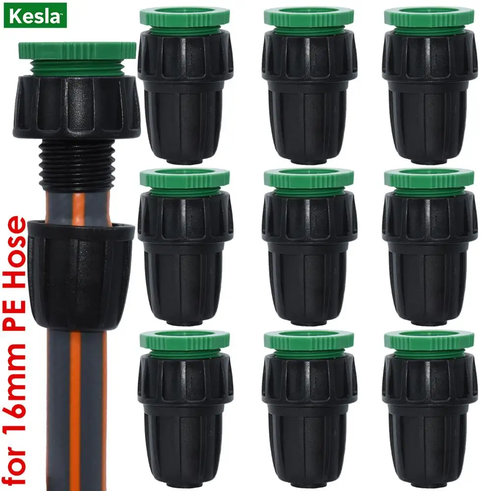 

KESLA 10PCS Greenhouse 1/2'' & 3/4'' Tap Faucet Connector w/ Lock for 16mm PE Tubing Hose Garden Drip Irrigation Water Adapter