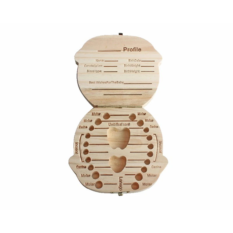 Espagnol Anglais Bebe Cadeau Creatif Bois Bebe Fille Garcon Dent Organisateur Boites Enregistrer Dents Caduques Stockage Souveni Storage Boxes Bins Aliexpress