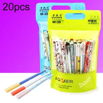 

20Pcs 0.35mm Cute Animal Smooth Writing Black Blue Ink Magic Erasable Gel Pen School Stationery