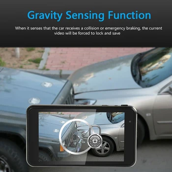

4 inch HD 1080P Dual Lens Car Dash Cam Touch Screen Dashcam Dash Camera Driving Recorder SD Cam Night Vision