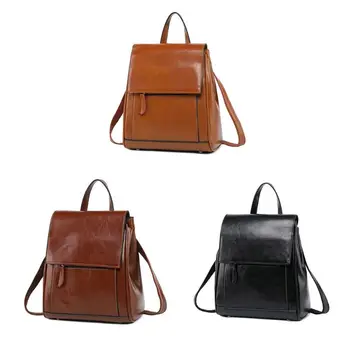 

PU Leather Backpack School Travel Daypack Shoulder Bag for Teenager Girls F42A