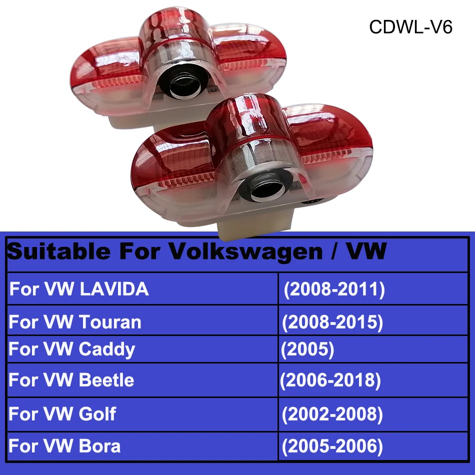 Светодиодный светильник для двери автомобиля с логотипом Luces Para Luz для Volkswagen Touran Passat B3 B5 B6 B7 Golf Eos Touareg Scirocco