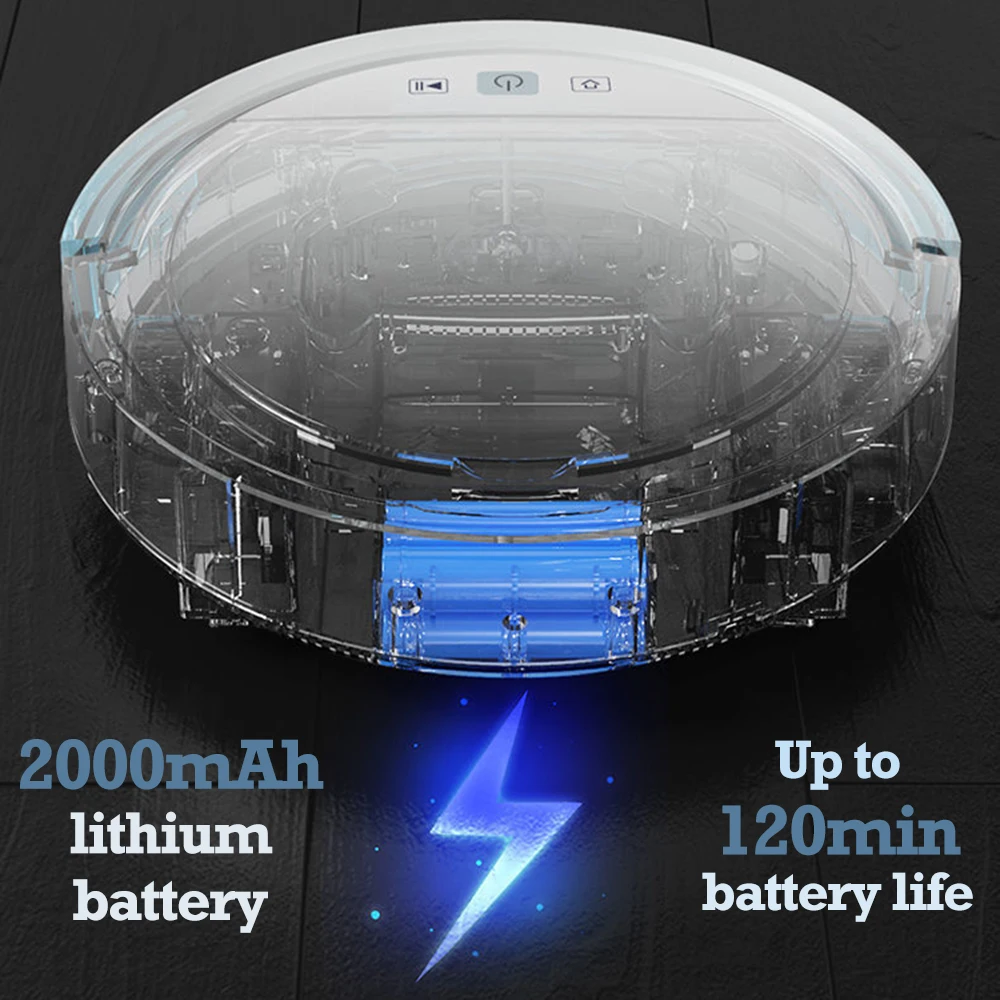 US $96.31 Robotic Vocuum Cleaner APP Remote Control 1200Pa Suction Low Noise 2000mAH AntiDrop UShape Cleaning OneClick Start