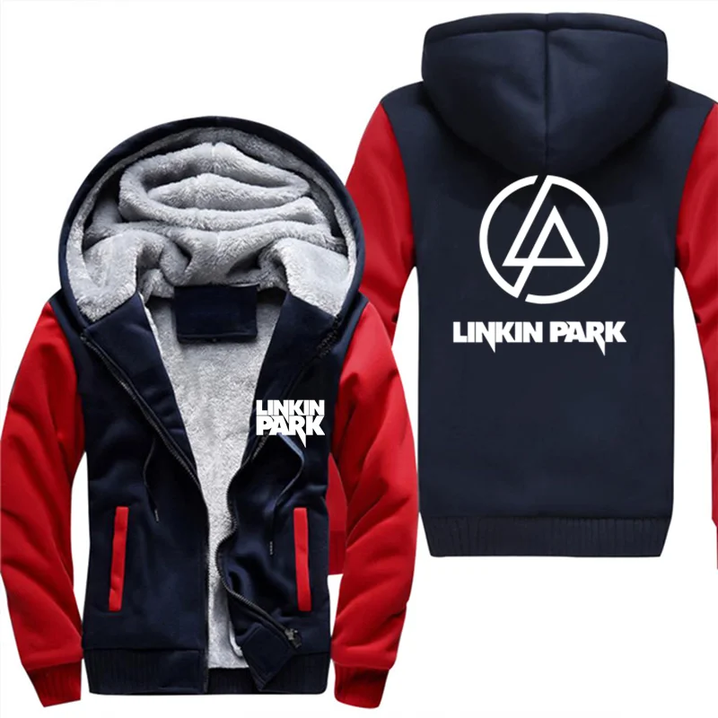 Осенние новые поступления хип-хоп куртка Linkin Park Толстовка с принтом Moletom Masculino спортивный костюм на молнии размера плюс 4XL - Цвет: Красный