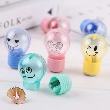 

4 Pcs/set Kawaii Mini Light Bulb Mechanical Pencil Sharpeners Single Hole Pencil Cutter Stationery Office Student School Gift