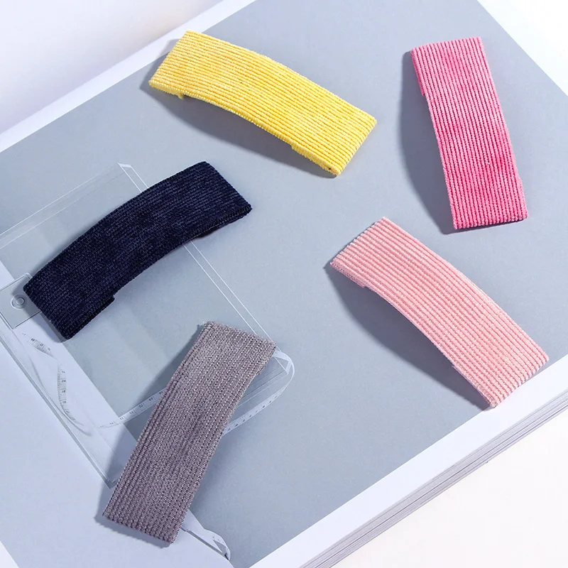 

New Elegant Women Girls Solid Cover With Cloth Hairpins Solid Barrettes Hair Clip Hair Holder Headbands Fashion Hair Accessories