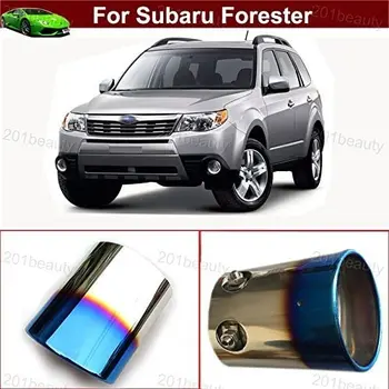 

1pcs Stainless Steel Exhaust Muffler Rear Tail Pipe Tip Tailpipe Extension Pipes Emblems Custom Fit for Subaru Forester