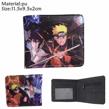 

Anime Naruto Sasuke PU Wallet leather Student Boys Girls Coin Pocket Bifold Photo Card Holder Layers Short Cartoon Purses Gift