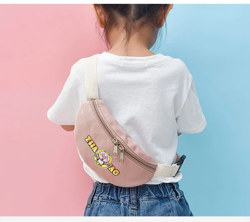 Новая детская поясная сумка для маленькой девочки, нагрудная сумка с забавным мультипликационным принтом, большая емкость, сумки для копилки, банановые сумки, сумка через плечо