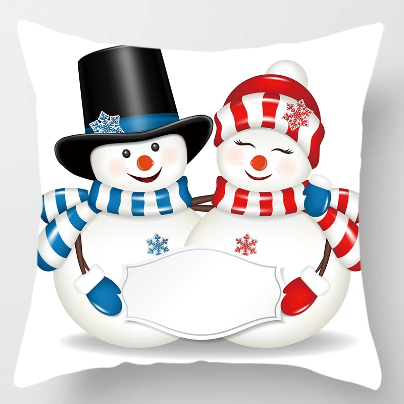 Снеговик на Рождество Санта наволочки для женщин и мужчин квадратная наволочка милые Мультяшные наволочки размер 45*45 см