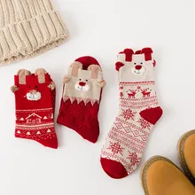 Рождество Для женщин хлопковые носки мульти-Цвет Для женщин зимние носки из хлопка японская женская Носки для теплые носки на осень и зиму 11,15