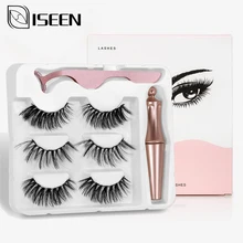 3D Магнитные накладные ресницы, 3 пары, магнитная подводка для глаз, накладные ресницы из норки, водостойкий пинцет, набор, стойкий макияж ресниц