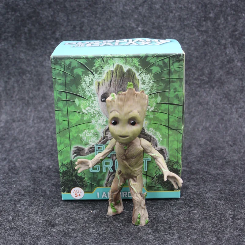 Groot Tiny Cute Baby Tree Man Stand Ver Action Figure Toys 10cm