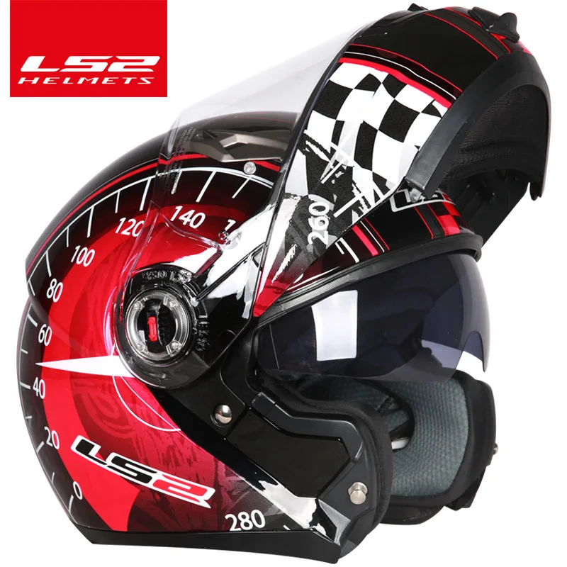 Casco capacete LS2 ff370 флип-ап stomtrooper дорожный велосипед Мото шлем для moto rcycle с солнцезащитным объективом - Цвет: red speed