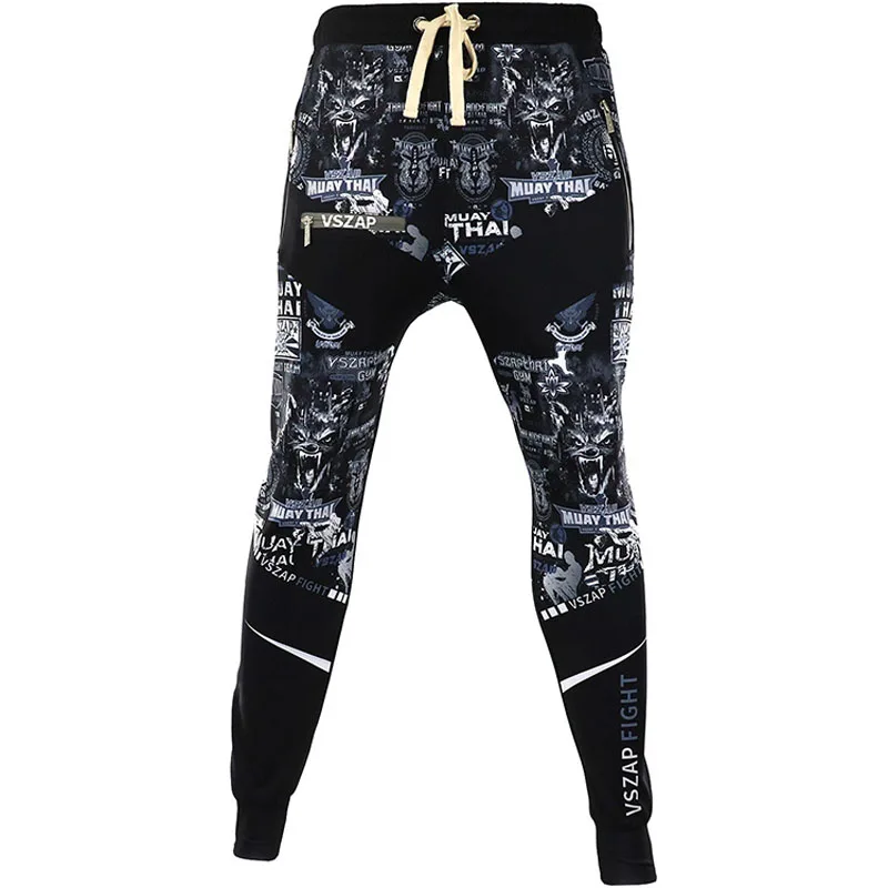 VSZAP Men New Fitness Training Elastic Quick-drying Pants Men MMA Broadcast Jogging Sanda Fighting Fighting Sports Pants