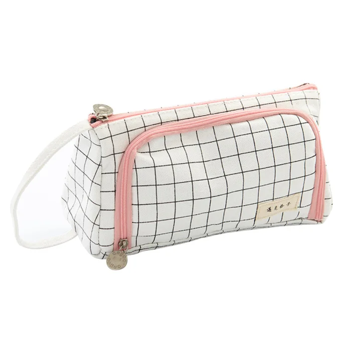 Клетчатый многофункциональный пенал портативный большой емкости Простой мешок для хранения OD889