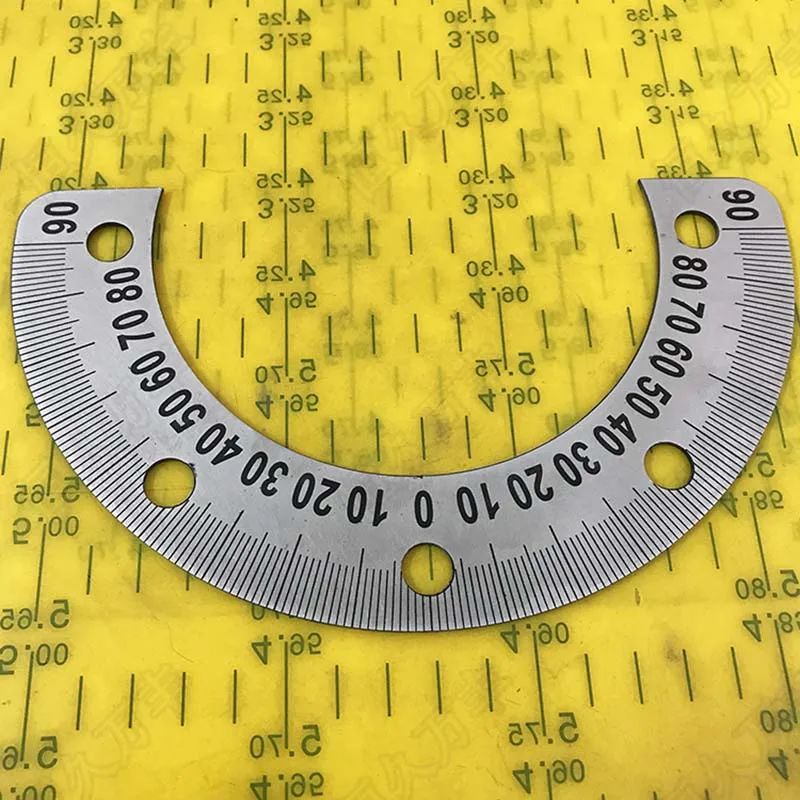 185x120x2 Middle semicircle dial dividing measuring ruler with hole goniometer Stainless steel decorative plate 3