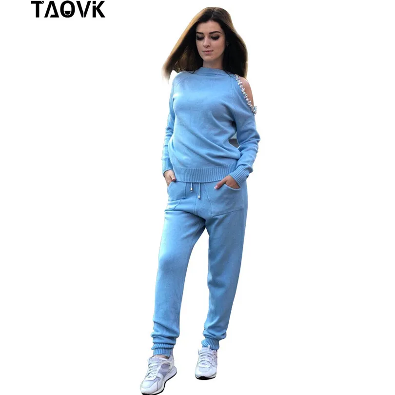 Женский трикотажный костюм из двух предметов TAOVK Трикотажный двойка с