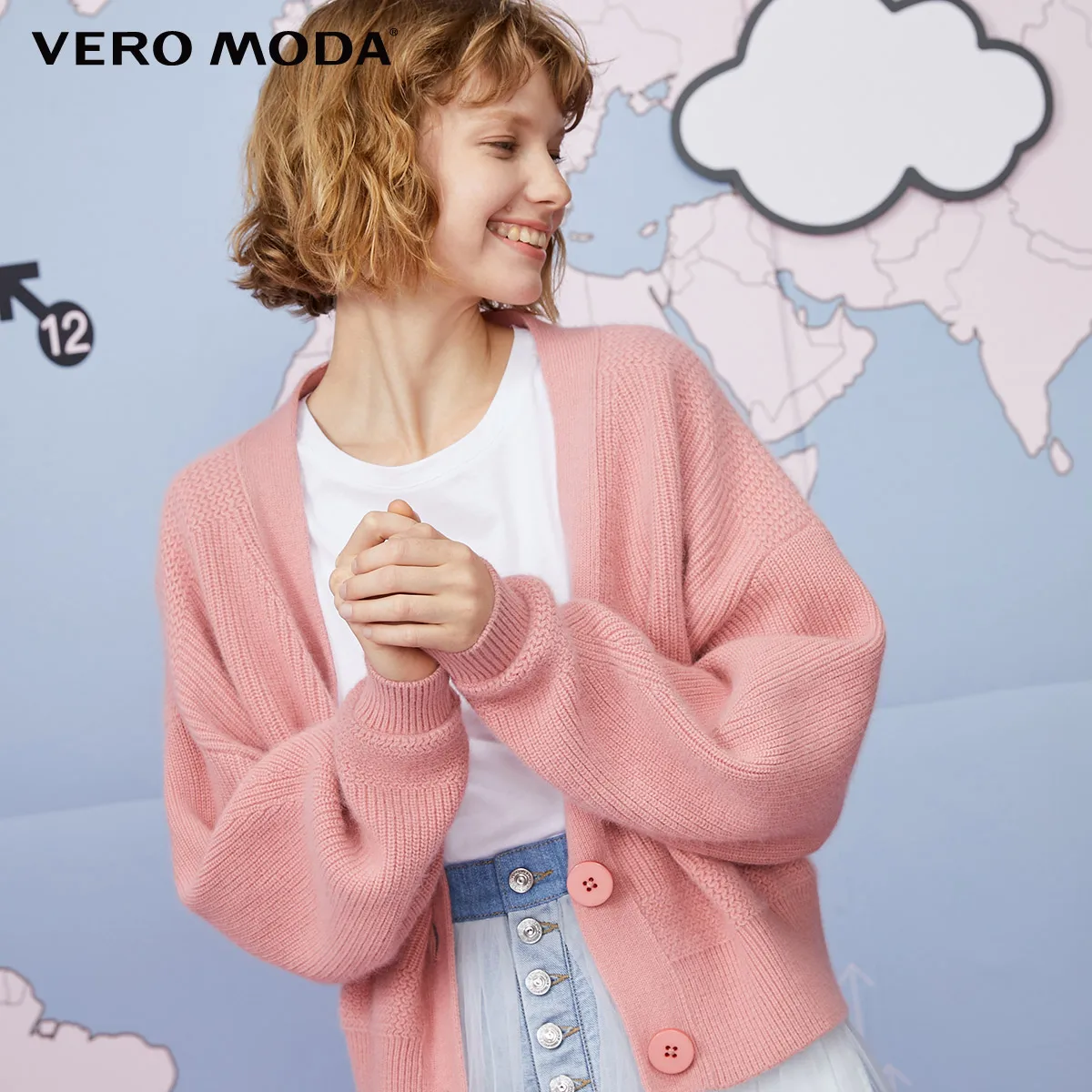 Vero Moda Женский вязаный кардиган из кроличьего меха | 319313556