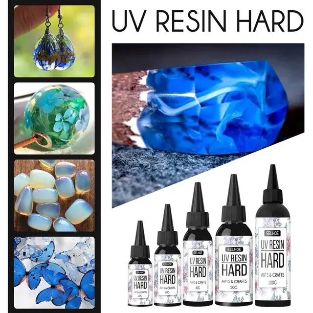 UV resin crystal clear hard resin mold glue UV curing resin sunlight activated resin jewelry making DIY crafts 3