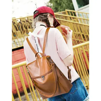 

Women PU Leather Backpack Bag Cute Fashion Purse Cross Shoulder Travel