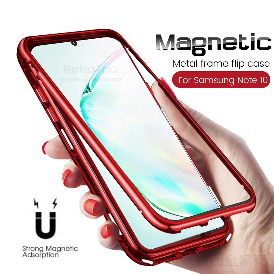 

note 10 case for samsung note 10 plus cover magnetic flip case for samsung galaxy note 10 pro 9 8 note9 note8 note10+ back glass